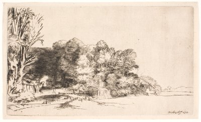 Baumgruppe mit Aussicht von Rembrandt van Rijn