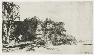 Baumgruppe mit Aussicht von Rembrandt van Rijn
