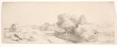 Gegenprobe von "Landschaft mit einem Milchmann" von Rembrandt van Rijn