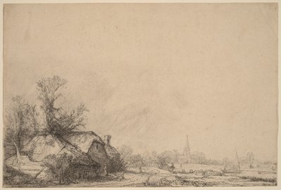 Hütte an einem Kanal von Rembrandt van Rijn