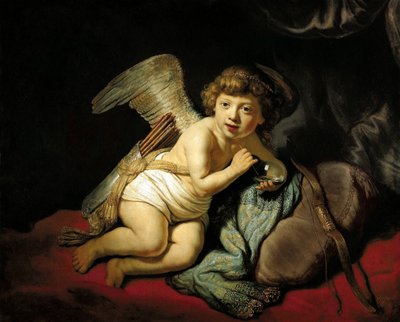Amor bläst eine Seifenblase von Rembrandt van Rijn