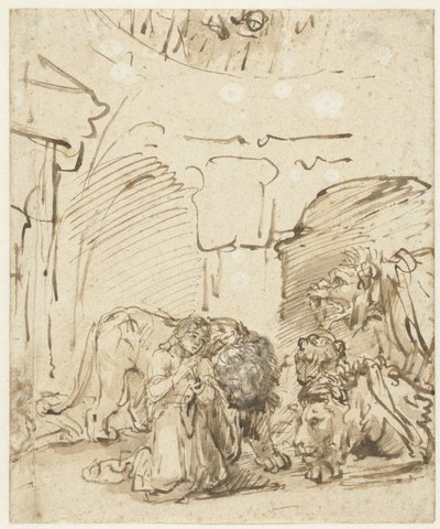 Daniel in der Löwengrube von Rembrandt van Rijn