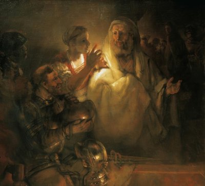 Der Apostel Petrus verleugnet Christus von Rembrandt van Rijn