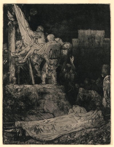 Abnahme vom Kreuz bei Fackellicht von Rembrandt van Rijn