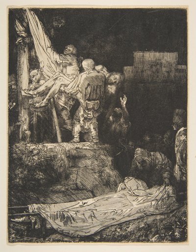 Abnahme vom Kreuz bei Fackellicht von Rembrandt van Rijn