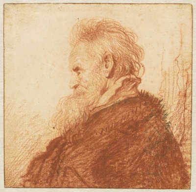 Kopf eines alten Mannes (Vorderseite) von Rembrandt van Rijn