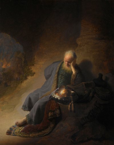 Jeremia beklagt die Zerstörung Jerusalems von Rembrandt van Rijn