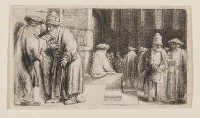 Juden in einer Synagoge von Rembrandt van Rijn
