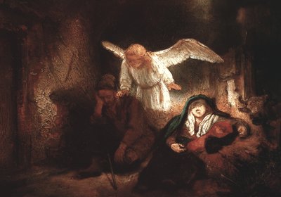 Josephs Traum im Stall in Bethlehem, 1645 von Rembrandt van Rijn