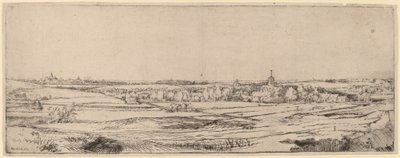 Landschaft mit Blick auf Haarlem (Das Goldwägerfeld) von Rembrandt van Rijn