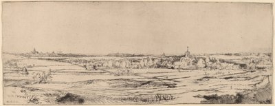 Landschaft mit Blick auf Haarlem (Das Feld des Goldwägers) von Rembrandt van Rijn