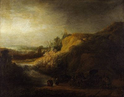 Landschaft mit der Taufe des Eunuchen von Rembrandt van Rijn