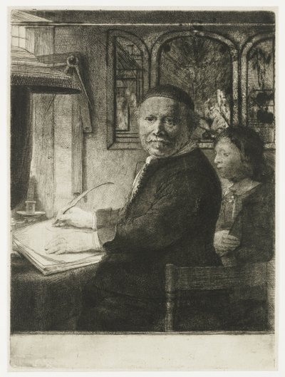 Lieven Willemsz. van Coppenol, Schreibmeister: die kleinere Platte von Rembrandt van Rijn