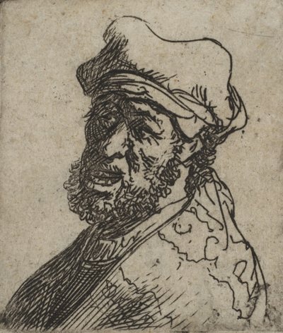 Schreiender Mann, Dreiviertel links: Büste von Rembrandt van Rijn