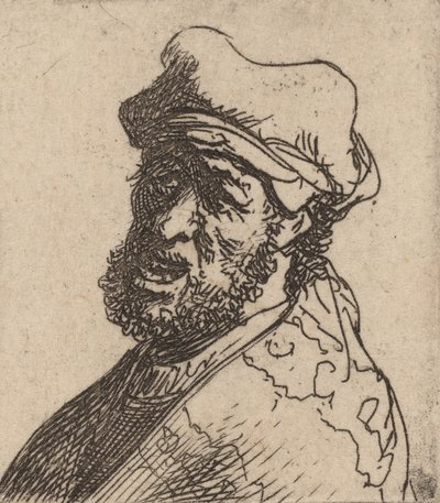 Mann schreit, Dreiviertel links, ca. 1630-1631 von Rembrandt van Rijn