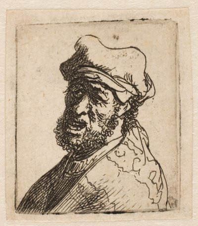 Mann, der schreit, dreiviertel links: Büste von Rembrandt van Rijn