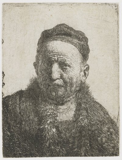 Mann mit enger Kappe: Büste (der Vater des Künstlers?) von Rembrandt van Rijn