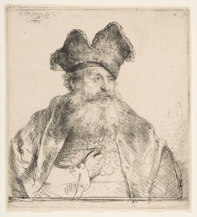 Alter Mann mit geteiltem Pelzmütze, 1640 von Rembrandt van Rijn