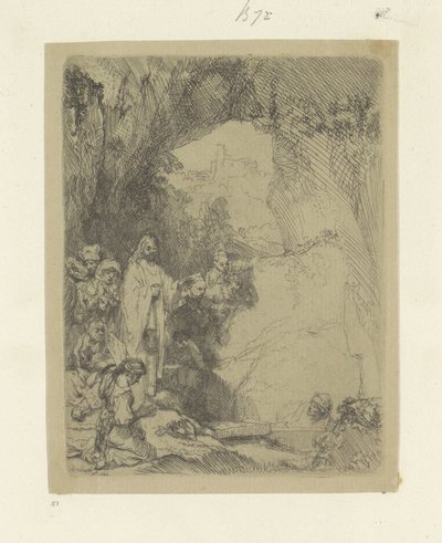 Auferweckung des Lazarus: kleine Platte von Rembrandt van Rijn