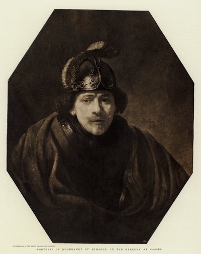 Selbstporträt von Rembrandt in der Galerie in Kassel von Rembrandt van Rijn