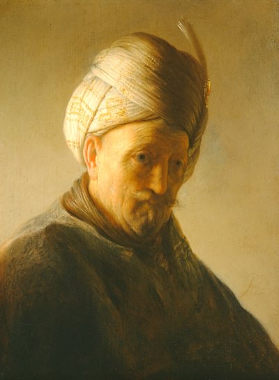 Porträt eines Mannes mit Turban, ca. 1630 von Rembrandt van Rijn