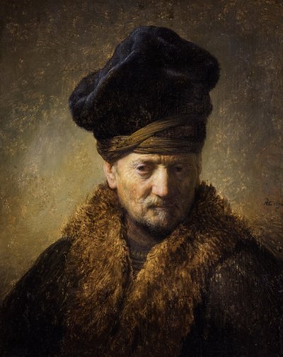 Porträt eines alten Mannes mit Pelzmütze, 1630 von Rembrandt van Rijn