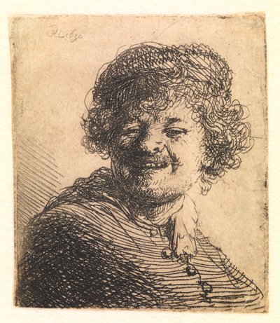 Rembrandt mit Mütze, lachend: Büste von Rembrandt van Rijn