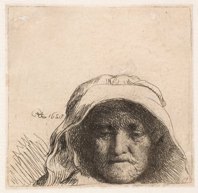 Rembrandts Mutter: Nur Kopf, volle Ansicht von Rembrandt van Rijn