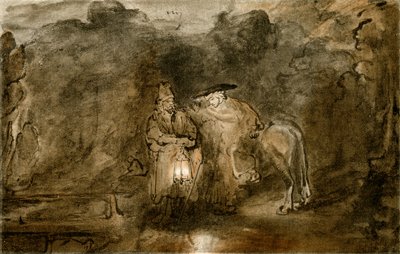 Ruhe auf der Flucht nach Ägypten von Rembrandt van Rijn