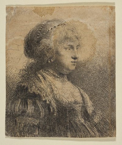 Saskia mit Perlen im Haar, 1634 von Rembrandt van Rijn