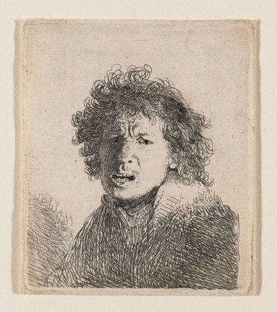 Selbstporträt als ob schreiend von Rembrandt van Rijn