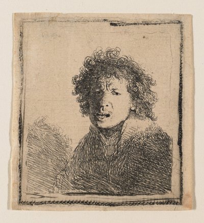 Selbstporträt als ob schreiend von Rembrandt van Rijn