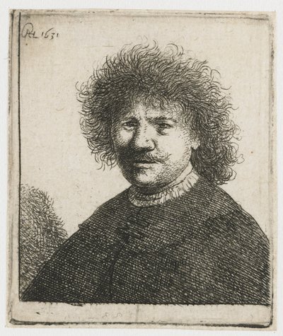 Selbstporträt im Mantel mit fallendem Kragen: Büste von Rembrandt van Rijn