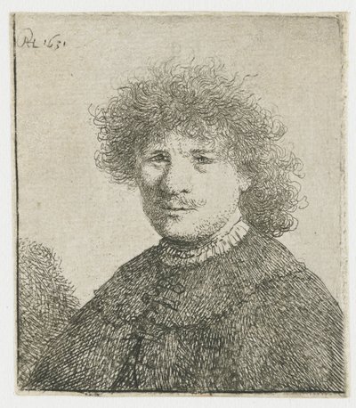 Selbstporträt in einem Mantel mit fallendem Kragen: Büste von Rembrandt van Rijn
