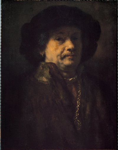 Selbstporträt mit Ohrring und Goldkette von Rembrandt van Rijn
