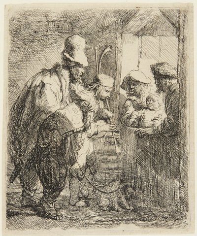 Spazierende Musiker von Rembrandt van Rijn