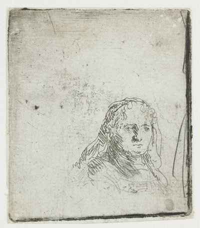 Studie des Kopfes einer Frau von Rembrandt van Rijn