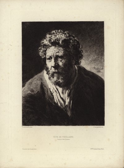 Tete de Viellard von Rembrandt Harmenszoon van Rijn. Graviert von Jules Jacquemart, 1877 von Rembrandt van Rijn
