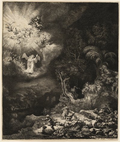 Der Engel erscheint den Hirten von Rembrandt van Rijn