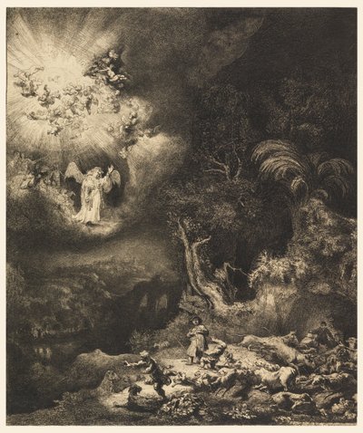 Der Engel erscheint den Hirten von Rembrandt van Rijn