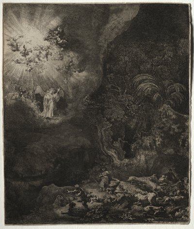 Der Engel erscheint den Hirten von Rembrandt van Rijn