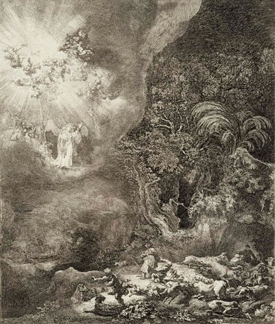Der Engel erscheint den Hirten von Rembrandt van Rijn