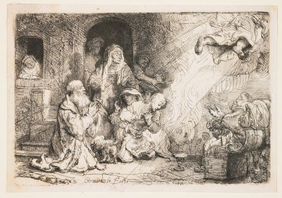 Der Engel verlässt die Familie des Tobias von Rembrandt van Rijn