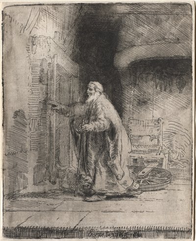 Die Blindheit des Tobit: Die große Platte von Rembrandt van Rijn