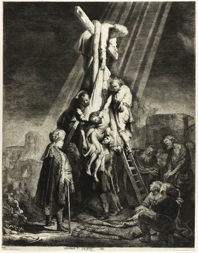 Die Kreuzabnahme: Zweite Platte von Rembrandt van Rijn