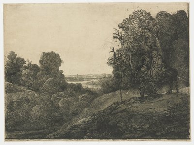 Die Flucht nach Ägypten, auf einer Platte von Segers von Rembrandt van Rijn