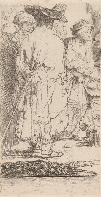 Der Mann mit einem Stock Fragment aus dem Hundert-Gulden-Blatt von Rembrandt van Rijn