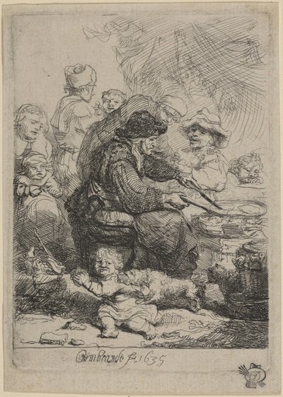 Die Pfannkuchenfrau von Rembrandt van Rijn
