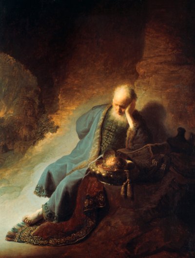 Der Prophet Jeremia trauert über die Zerstörung Jerusalems, 1630 von Rembrandt van Rijn