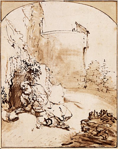Der Prophet Jona vor den Mauern von Ninive, ca. 1651 von Rembrandt van Rijn